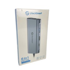 UtechSmart 6-in-1 USB-C Docking Station Hub Gray UCN3273 HDMI LAN USB3.0 100W picture