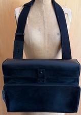WaterField Designs Vintage Black Leather Cargo Laptop  Bag picture
