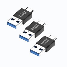 3 PCS USB 3.1 Male To USB C Male Adapter A To C Connector 10Gbps Black Laptop picture
