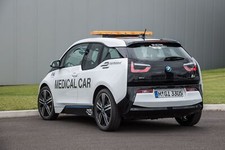 Cars 2015 bmw i 3 formula e medical car suv pace race Desk Mat Stitched picture