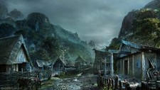 Landscape vikings village art house shield wood forest Custom Gaming Mat Desk picture