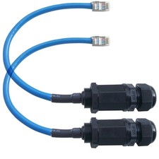 2PCS Panel Mounting RJ45 Waterproof Connector M22 Cat5/5e/6 Ethernet LAN Cabl... picture