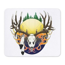 CafePress Deer Skull With Feathers Mousepad  (501561370) picture