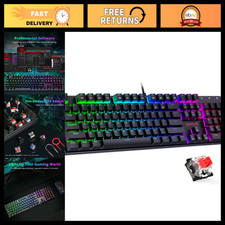Mechanical Gaming Keyboard with RGB Backlit, Red Switches, Programmable, Anti-Gh picture