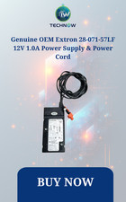 Genuine OEM Extron 28-071-57LF 12V 1.0A Power Supply & Power Cord picture