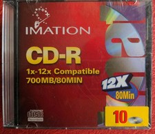 Imation Blank CD-R 12x 80min /700MB 10 Pack Brand New Factory Sealed Jewel Cases picture