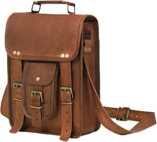 Vintage Genuine Leather Tablet Satchel Crossbody Shoulder Messenger Bag picture