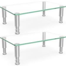 2 Pack Computer Monitor Riser with Height Adjustable Multi Media Desktop Stand picture