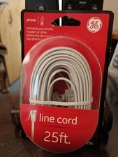 GE White Phone Line #12193 Cable Cord  25 ft Brand New in packaging  picture
