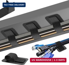 Cable Management Under Desk, Enhanced up to 15 Cord Organizer 20 Pair-Black | Re picture