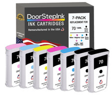 DoorStepInk Compatible Ink Cartridge For HP 70 MB,PB,C,M,Y,LC,LM 130mL 7PK-USA picture