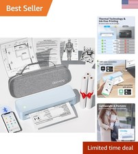 Compact Inkless Printer for Travel: Includes 3 Thermal Paper Rolls & Carry Case picture