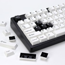 174 PCS White Black Bow PBT Double Shot Keycaps Cherry Profile 60 Percent picture