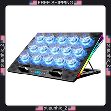 Laptop Cooling Pad with 15 Fans, RGB Lighting, Adjustable Heights, Dual USB picture
