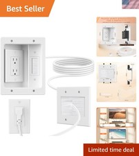 in Wall Cable Concealer Kit with Brush Wall Plate,Recessed Outlet Box,9ft Cor... picture