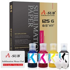 Kit A-SUB Sublimation Paper 125g + Sublimation Ink + Sublimation Blank Mouse Pad picture