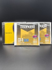 NEW Lot of 2 Pack Maxell CD-R 74 min 650 MB Recordable CD Discs And 1 Sony CD-RW picture