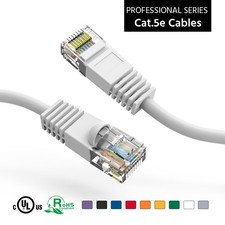 5 Pack of 2Ft CAT5E UTP Ethernet Network Booted Cable White picture
