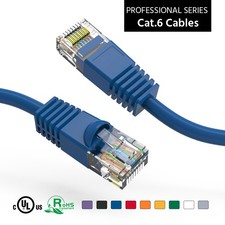 10 Pack of 4Ft CAT6 UTP Ethernet Network Booted Cable Blue picture
