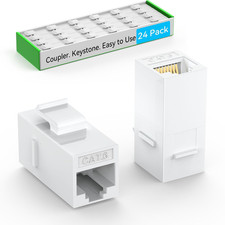Sokqovt CAT6 RJ45 Keystone Coupler (24 Pack), Cat6 Keystone Jack Female to Femal picture