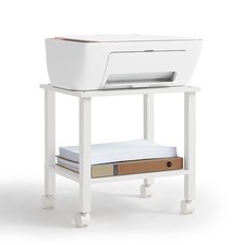 YUFAM 2 Tier Under Desk Printer Stand with Storage, White picture