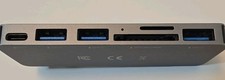 RayCue USB-C 1:4 Multiport Adapter Hub USB-A USB-C SD MicroSD Gray Short picture