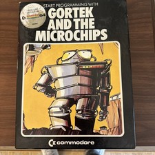 Commodore 64 Vic-20 Gortek and the Microchips 2 Cassettes Manual & Box Sticker 1 picture