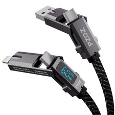 pzoz 4-in-1 Multi Charging Cable with LED Display, 60W PD Fast 5 ft picture