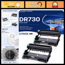2 Pack Compatible Drum Unit Replacement for Brother DR730 - MFC-L2710DW, HL-L239 picture