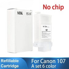 6x130ML PFI107 Refillable Cartridge for Canon IPF670 IPF680 IPF685 IPF770 IPF780 picture