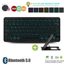 RGB Rechargeable Wireless Bluetooth Keyboard For MAC iOS Android PC iPad Tablet picture