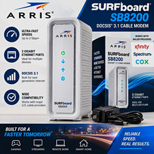 ARRIS SURFboard SB8200 DOCSIS 3.1 Cable Modem 2Gbps 2GbE White picture