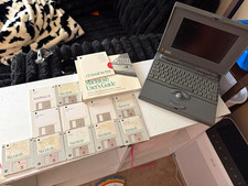 Apple Macintosh PowerBook Gray Laptop Trackball  12in w/ Manuals & Floppy Disks picture