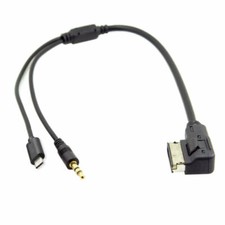 Media In AMI MDI to Stereo 3.5mm Audio & USB-C Aux Cord for Car VW AUDI 2014 A4 picture