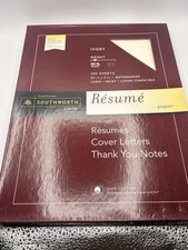 SOUTHWORTH SEALED PK Resume, Cover Letters Lot Of Two - Ivory 32, 100 Sheets picture