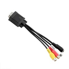 Black Reusable Vga to Av Audio Video Cable for Television Adapter picture