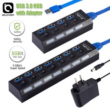 For PS4/Slim/Pro Hub 4/7Port USB 3.0 High Speed Extension Charger Adapter Switch picture