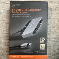 J5Create JCA465 8K USB-C to Dual HDMI Display Adapter, For macOS or Windows picture