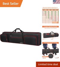 Luxury Padded 88-Key Keyboard Gig Bag - Waterproof & Stylish Black+Red Design picture