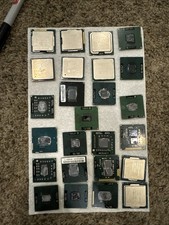 31 Vintage Intel CPU Lot Pentium III, AMD, Etc, Untested. Gold/Metal recovery? picture