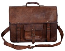 18 Inch Leather Briefcase for Men & , Laptop Office Computer Bag picture