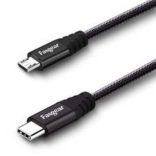 Fasgear USB C to Micro Cable 6ft Nylon Braided Type C 6ft, Black  picture