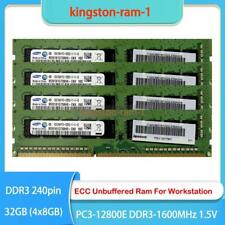 Samsung DDR3-1600 32G 4x8GB PC3-12800E Workstation ECC Unbuffered UDIMM 1.5V Ram picture