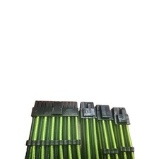 Green LinkUp 30cm PSU PC Power Extension Cable Metallic Sleeved Silicone Coated picture