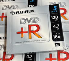 5 Disc Pack Fujifilm DVD+R RW Camcorder 4.7 GB / 120 Min 16X/ For Videos picture