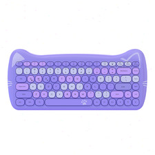 AJAZZ 3060i 2.4G Wireless Bluetooth 84 Key Silent Compact Round Retro Cat Design picture