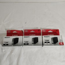 Three(3) Genuine Canon MAXIFY PGI-1200 BK Ink Cartridges 1-XL New picture