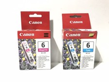 Genuine Canon # 6 Magenta Cyan Printer Ink Cartridge BCI-6M BCI-6C  New Sealed picture