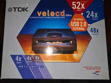 TDK VeloCD 5201UE USB 2.0 External CD-RW/CD-R Drive 52x/48x Black picture