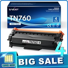 4x TN760 TN 760 Toner Cartridges Replacement for Brother TN-760 MFC-L2710DW picture